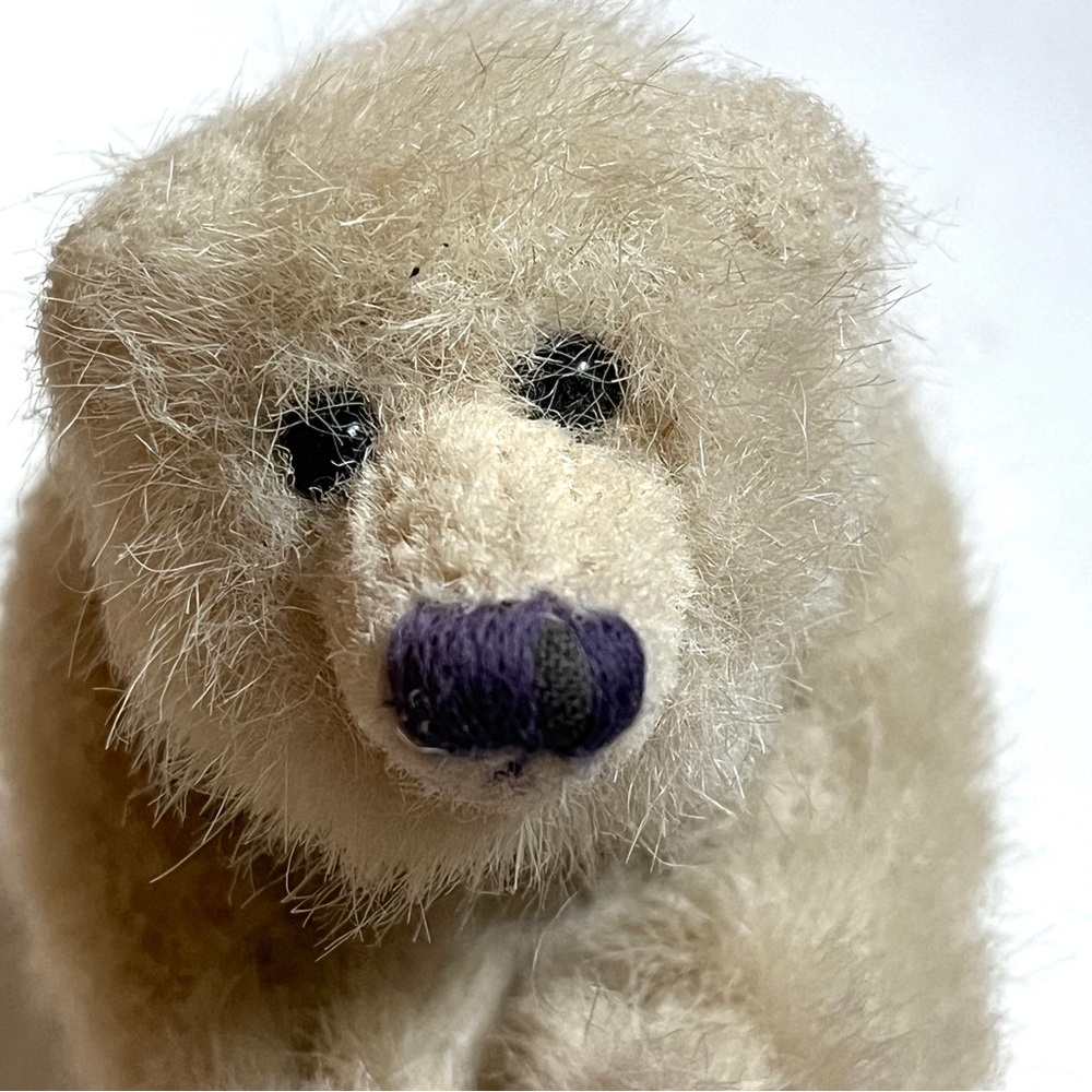 Miniature Polar Bear with posable legs, cute face & fuzzy :)